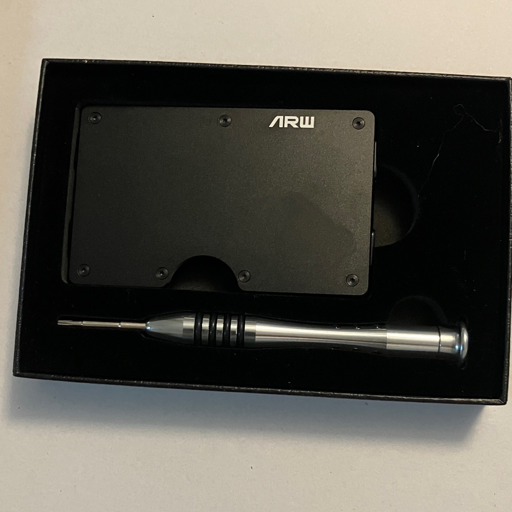 New Black Wallet With Silver Tool
